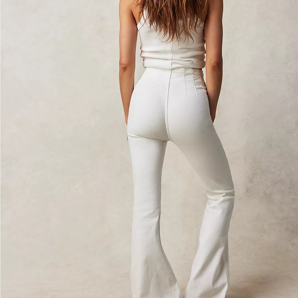 We The Free High Rise Flare Pants - Cream